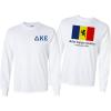 Delta Kappa Epsilon DKE Flag Long Sleeve T-Shirt(White)