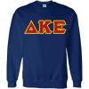 Delta Kappa Epsilon DKE Fraternity Crest Twill Letter Crewneck Sweatshirt(Navy Blue)