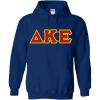 Delta Kappa Epsilon DKE Fraternity Crest Twill Letter Hooded Sweatshirt(Navy Blue)