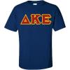 Delta Kappa Epsilon DKE Fraternity Crest Twill Letter Tee(Navy Blue)