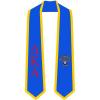 Delta Kappa Epsilon DKE Greek 2 Tone Lettered Graduation Sash Stole(Royal W/Athletic Gold Trim)
