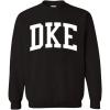 Greekgear Men’s Delta Kappa Epsilon DKE BIG TEXT Crewneck Sweatshirt Black(Black)