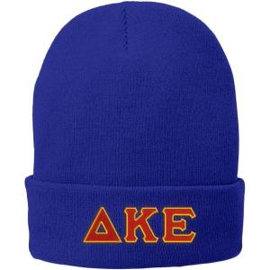 Delta Kappa Epsilon DKE Big Greek Lettered Knit Cap(Athletic Royal)