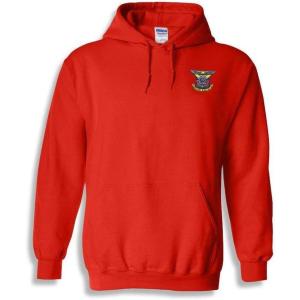 Delta Kappa Epsilon DKE Crest – Shield Emblem Hooded Sweatshirt(Red)