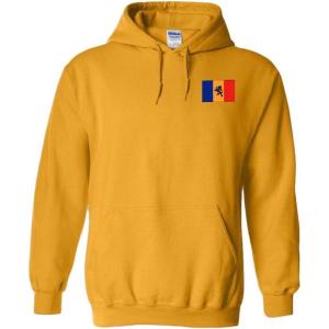 Delta Kappa Epsilon DKE Flag Patch Hooded Sweatshirt(Athletic Gold)