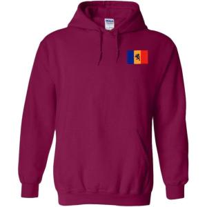 Delta Kappa Epsilon DKE Flag Patch Hooded Sweatshirt(Maroon)