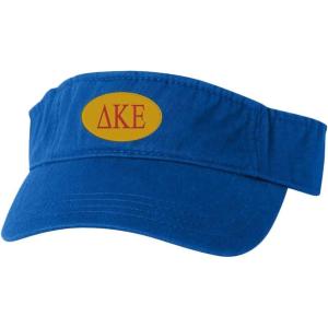 Delta Kappa Epsilon DKE Greek Oval Heavy Visor(Royal Blue W/Red Thread Color)