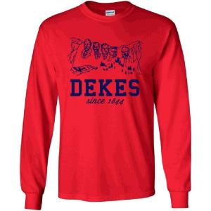 Delta Kappa Epsilon DKE Logo Long Sleeve Tee(Red)