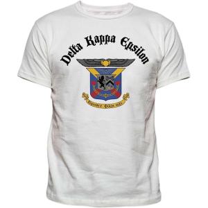 Delta Kappa Epsilon DKE Vintage Crest T-Shirt(White)