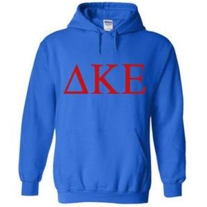Delta Kappa Epsilon DKE World Famous Greek Hoodie – Royal Blue with Red Imprint(Royal Blue)