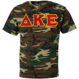 Delta Kappa Epsilon Lettered Camouflage T-Shirt(Camouflage)