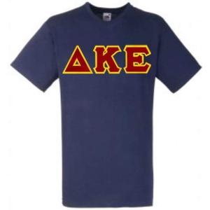 Greekgear Delta Kappa Epsilon DKE Lettered V-Neck T-Shirt(Navy Blue)