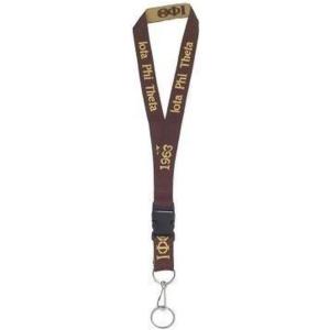 Greekgear Iota Phi Theta Woven Embroidered Lanyard Brown