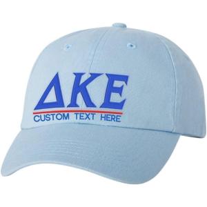Personalized Delta Kappa Epsilon DKE Greek Line Hat(Light Blue)