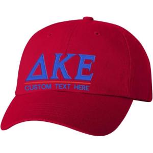Personalized Delta Kappa Epsilon DKE Greek Line Hat(Red)