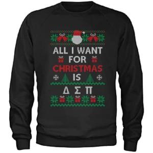 Delta Sigma Pi All I Want For Christmas Crewneck(Black)