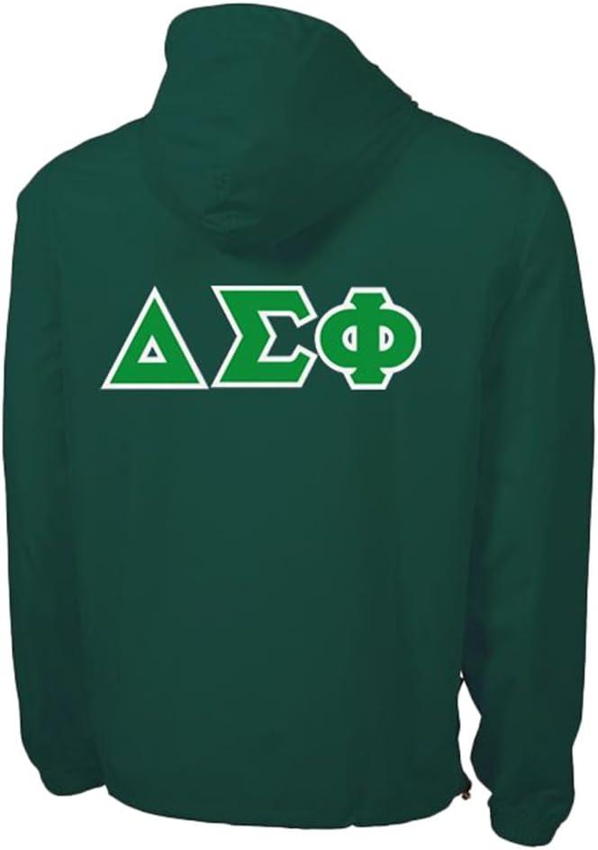 imageDelta Sigma Phi Tackle Twill Lettered Pack N Go PulloverForest Green
