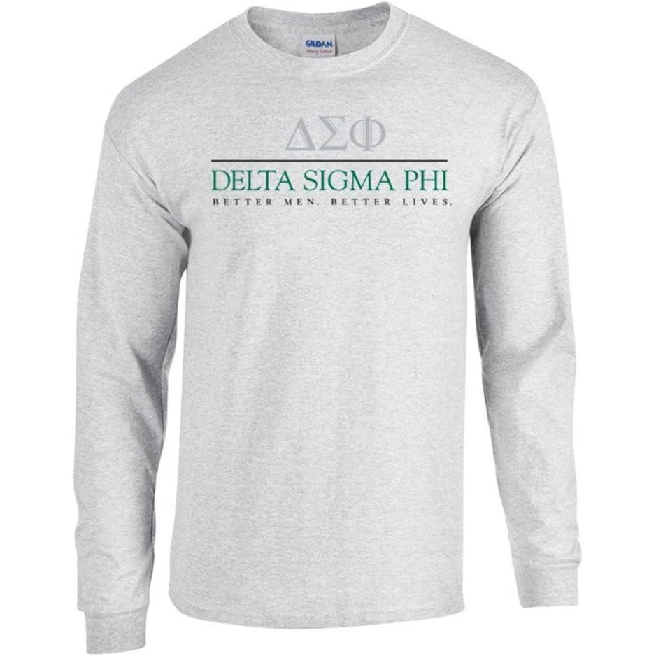 imageDelta Sigma Phi Better Men Better Lives Long Sleeve TeeLight Grey