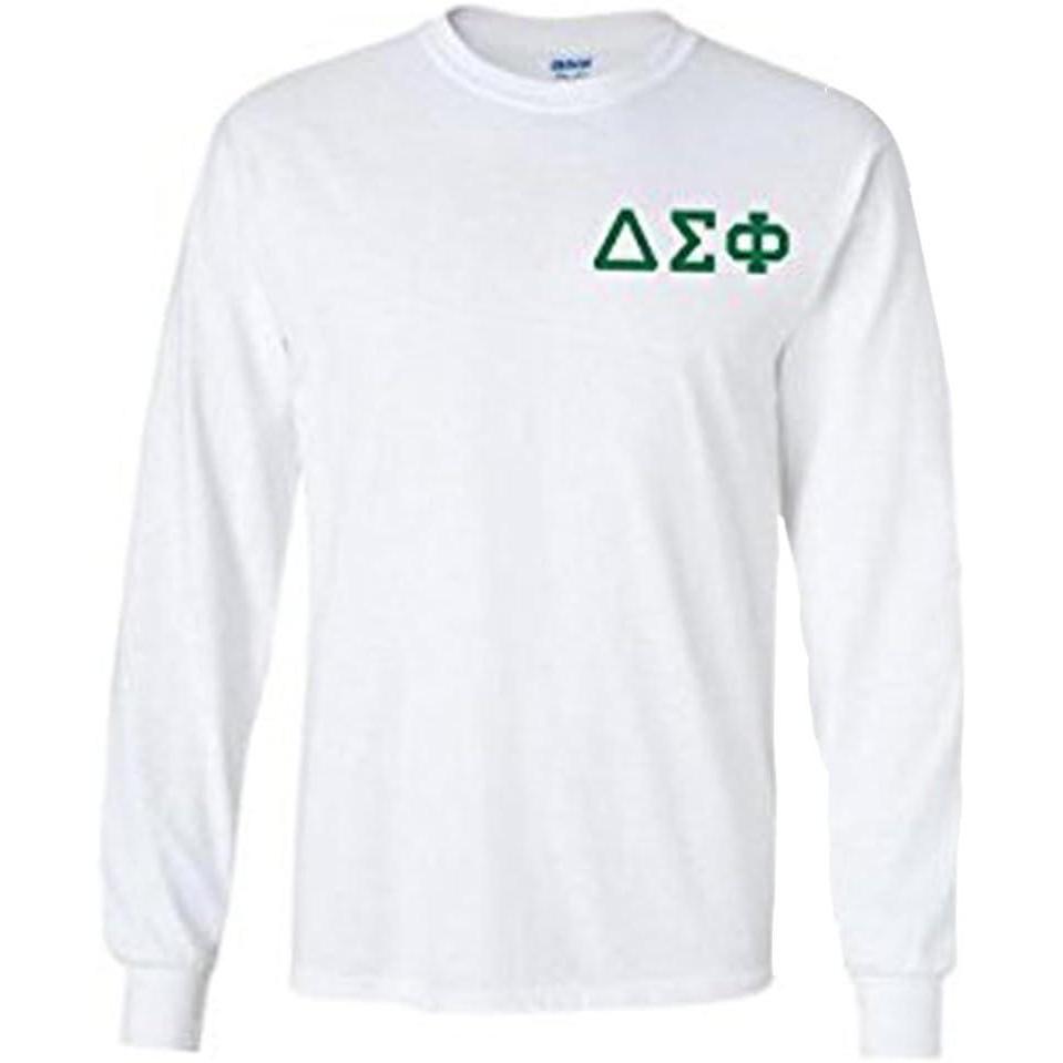 imageDelta Sigma Phi Flag Long Sleeve TShirtWhite