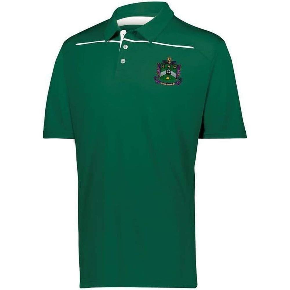 imageDelta Sigma Phi Greek Crest Emblem Defer PoloForestWhite