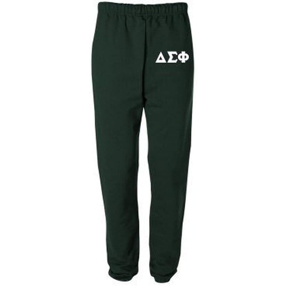 imageDelta Sigma Phi Greek Lettered Thigh SweatpantsForest Green