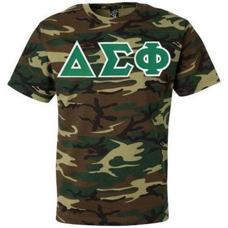 imageDelta Sigma Phi Lettered Camouflage TShirtCamouflage