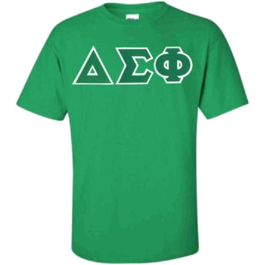 imageDelta Sigma Phi Lettered TShirtIrish Green