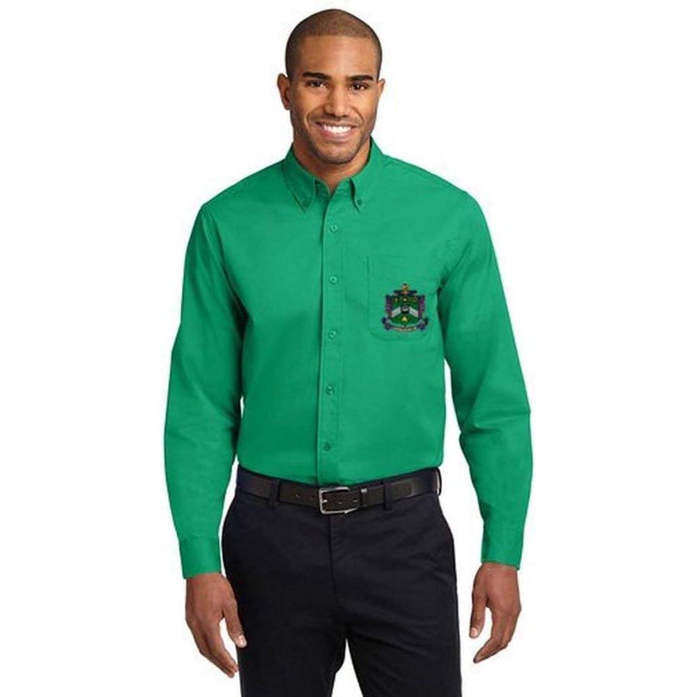 imageDelta Sigma Phi Long Sleeve OxfordCourt Green