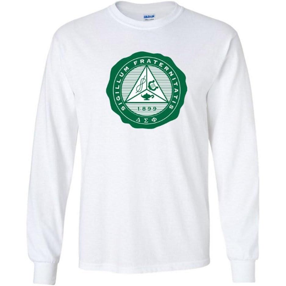 imageDelta Sigma Phi Seal Long Sleeve TeeWhite
