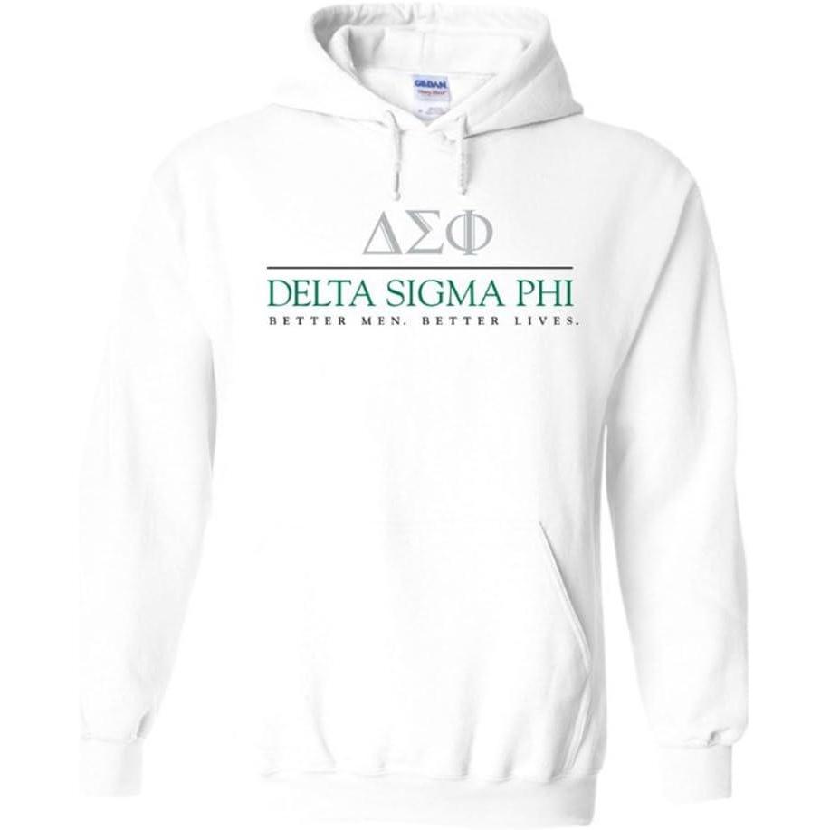 imageGreekgear Delta Sigma Phi Better Men Better Lives Hooded SweatshirtWhite
