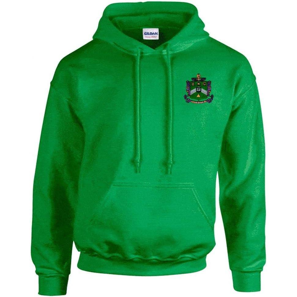 imageGreekgear Delta Sigma Phi Crest Shield Emblem Hooded SweatshirtKelly Green