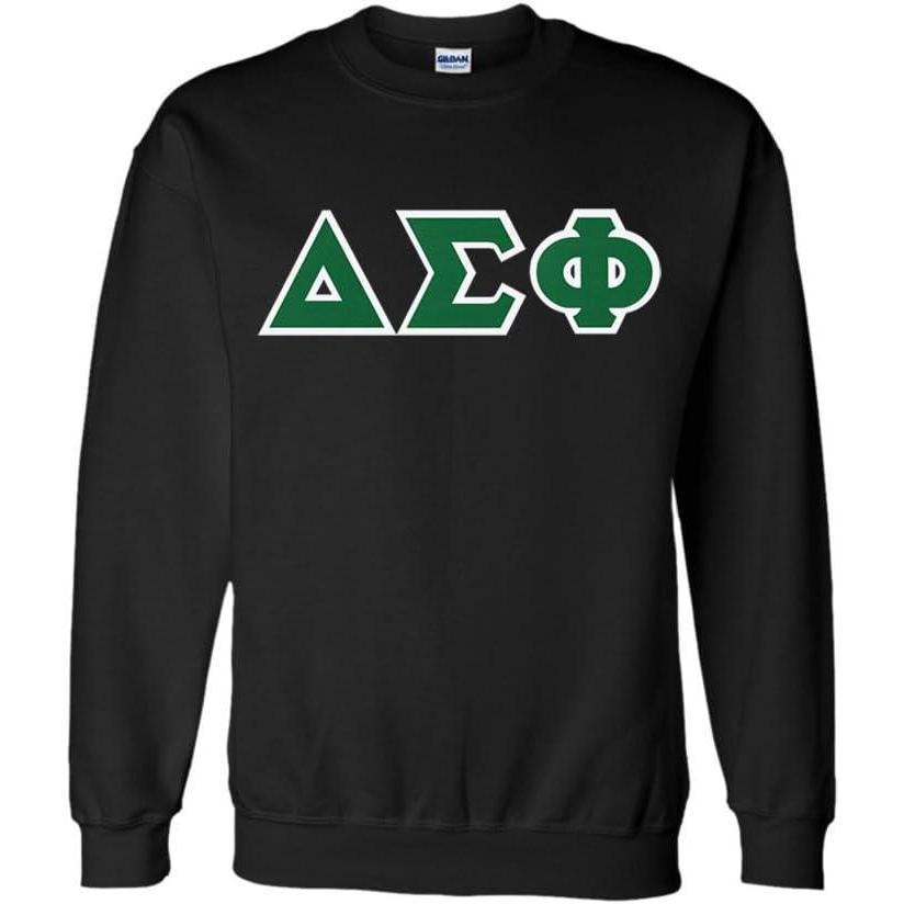 imageGreekgear Delta Sigma Phi Lettered CrewneckBlack