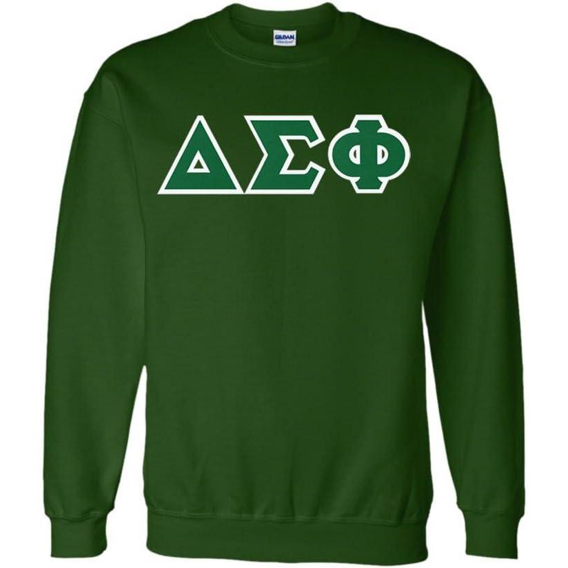 imageGreekgear Delta Sigma Phi Lettered CrewneckForest Green
