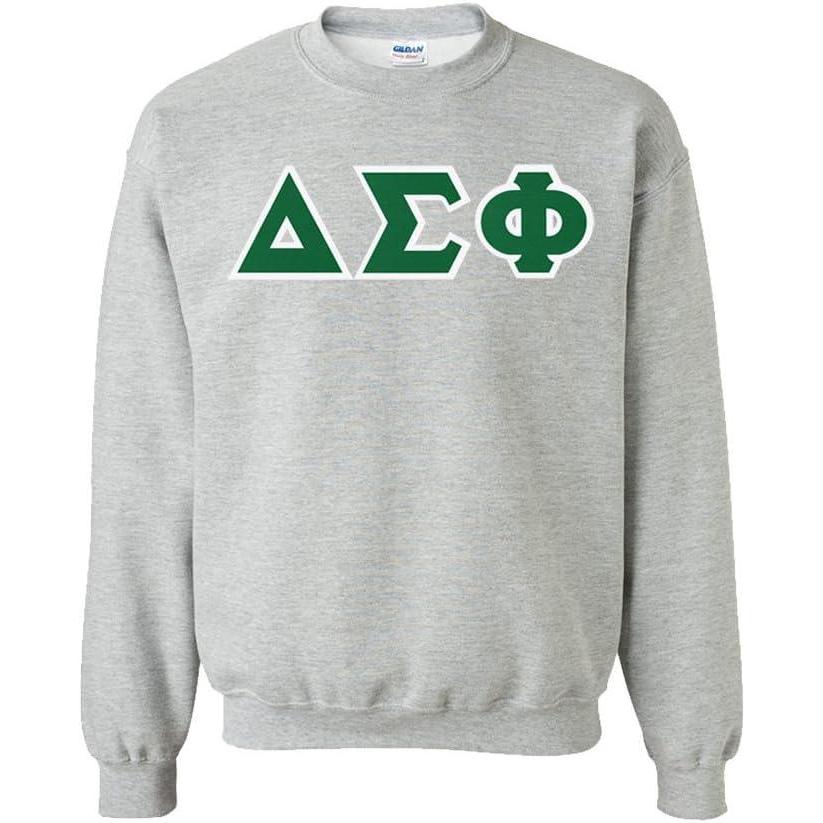 imageGreekgear Delta Sigma Phi Lettered CrewneckSports Grey