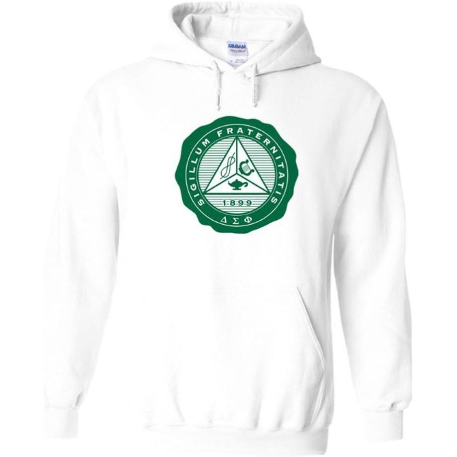 imageGreekgear Delta Sigma Phi Seal Hooded SweatshirtWhite