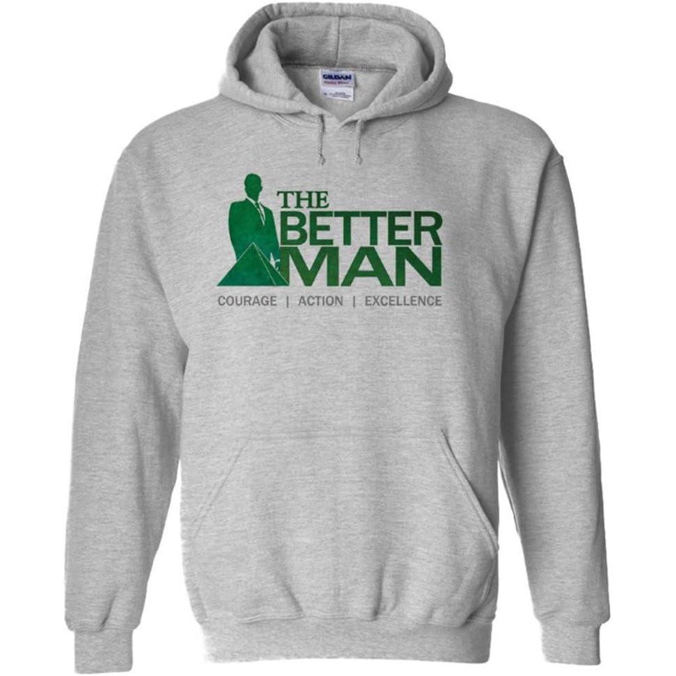 imageGreekgear Delta Sigma Phi The Better Man Hooded SweatshirtSports Grey