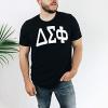 Delta Sigma Phi Arched Greek Letter T-Shirt(Black)