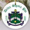 Delta Sigma Phi Round Christmas Shield Ornament