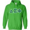 Delta Sigma Phi Fraternity Crest Twill Letter Hooded Sweatshirt(Forest Green)