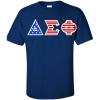 Delta Sigma Phi Greek Letter American Flag Tee(Royal Blue)