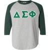Delta Sigma Phi Lettered Raglan T-Shirt(Grey W/Dark Green)