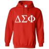 Delta Sigma Phi World Famous Greek Hoodie – Red with White Imprint(Red)