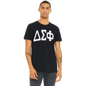 Delta Sigma Phi Arched Greek Letter T-Shirt(Black)