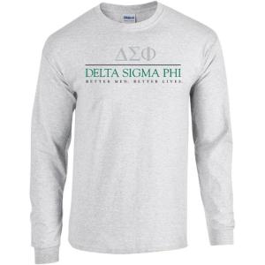 Delta Sigma Phi Better Men Better Lives Long Sleeve Tee(Light Grey)