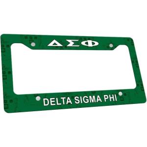 Delta Sigma Phi Custom License Plate Frame Forest Green