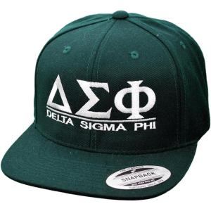 Delta Sigma Phi Flatbill Snapback Hats Original(Dark Green)
