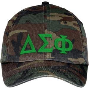 Delta Sigma Phi Lettered Camouflage Hat Military Camo