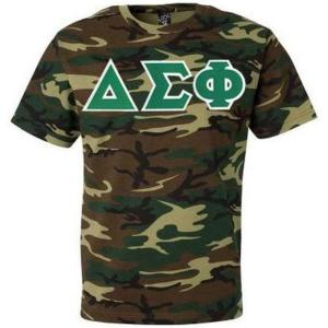 Delta Sigma Phi Lettered Camouflage T-Shirt(Camouflage)