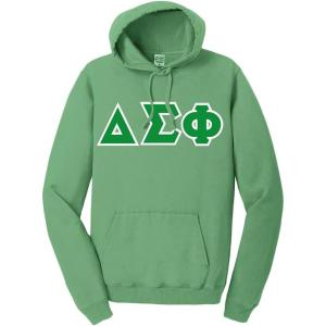Delta Sigma Phi Pigment-Dyed Lettered Hooded Sweatshirt(Safari)
