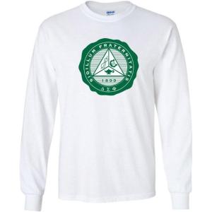 Delta Sigma Phi Seal Long Sleeve Tee(White)